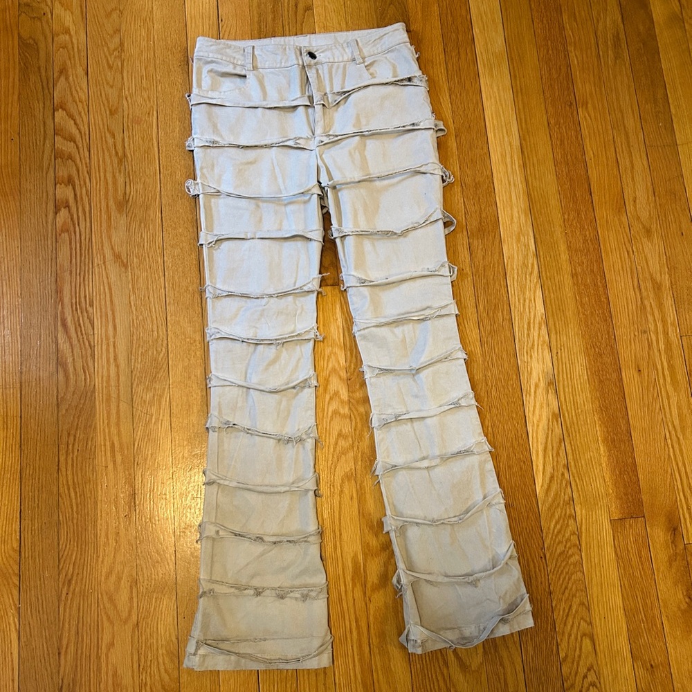 Light Grey Distressed Pants